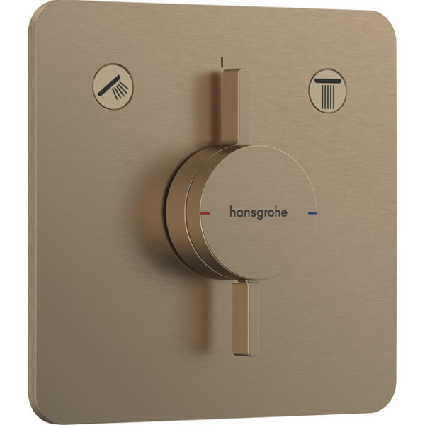 hansgrohe duoturn q inbouwkraan voor 2 functies brushed bronze sw918513