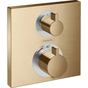 hansgrohe ecostat square afbouwdeel v. inbouw thermostaat m. stop en omstelkraan brushed bronze sw358647