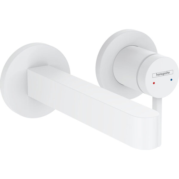 Hansgrohe Finoris afdekset wastafelkraan 165mm met plug mat wit 76051700