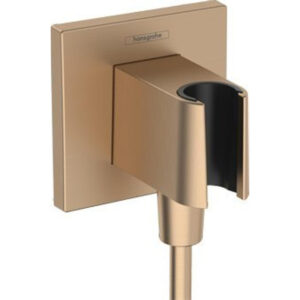 hansgrohe fixfit e muuraansluitbocht m. handdouchehouder vierkant brushed bronze sw773869