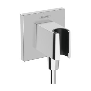 hansgrohe fixfit e muuraansluitbocht m. handdouchehouder vierkant chroom sw773886