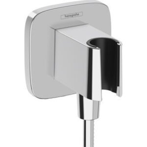 Hansgrohe FixFit Q muuraansluitbocht m. handdouchehouder vierkant m. afgeronde hoeken chroom 26887000