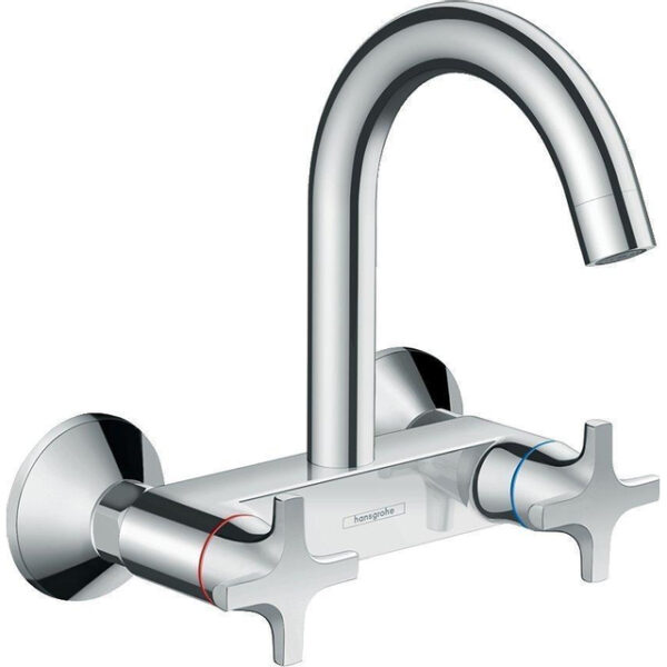 hansgrohe logis keukenmengkraan wand met hoge uitloop eco chroom sw529024