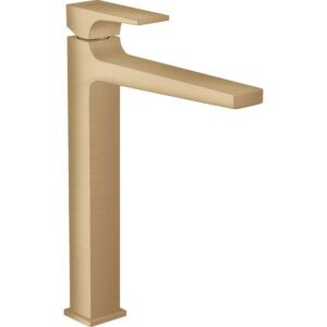 Hansgrohe Metropol 1-gats wastafelkraan 260 met push open waste met voorsprong vaste uitloop 20.4cm brushed bronze 32512140