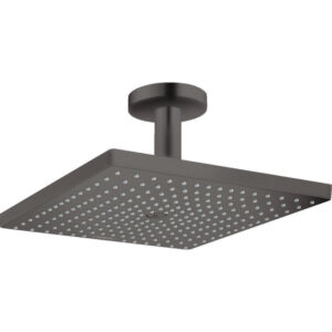 Hansgrohe Raindance E Square hoofddouche E300 1jet m. plafondbevestiging 15.8cm 30x30cm brushed black chroom 26250340