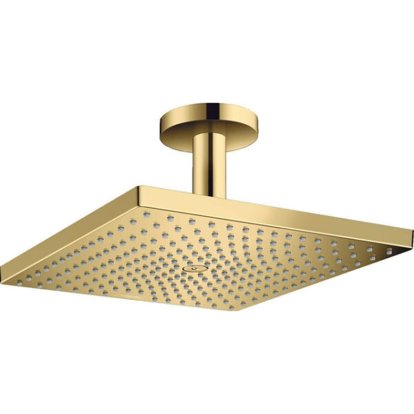 Hansgrohe Raindance E Square hoofddouche E300 1jet m. plafondbevestiging 15.8cm 30x30cm polished gold 26250990