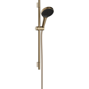 Hansgrohe Rainfinity glijstangset m. 130 3jet handdouche 65cm m. push schuifstuk en doucheslang 160cm brushed bronze 28745140