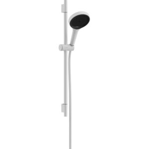 hansgrohe rainfinity glijstangset m. 130 3jet handdouche 65cm m. push schuifstuk en doucheslang 160cm mat wit sw918618