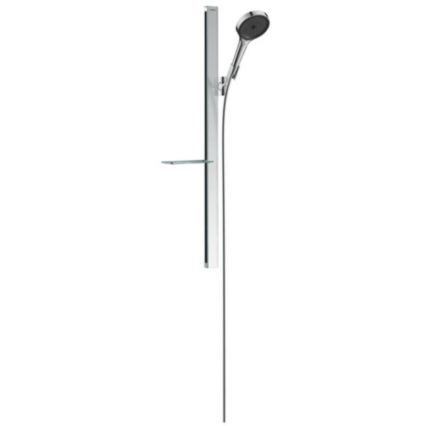 Hansgrohe Rainfinity glijstangset m. 130 3jet handdouche m. zeepschaal 90cm met doucheslang 160cm EcoSmart chroom 27672000