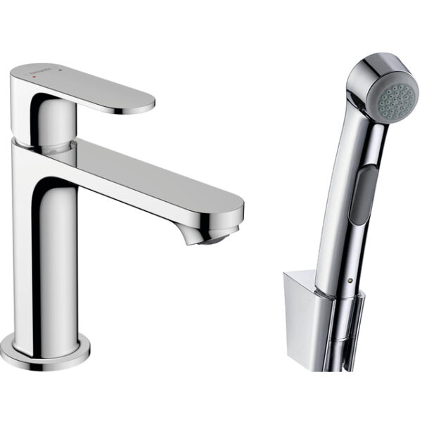 hansgrohe rebris s bidetset m. 1 gats wastafelkraan 110 z. waste m. handdouche m. doucheslang 160cm chroom sw796572