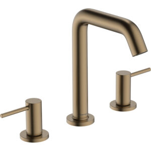 Hansgrohe Tecturis Wastafelkraan - mengkraan - rond - 15.6cm uitloop - 3-gats - geborsteld brons 73330140