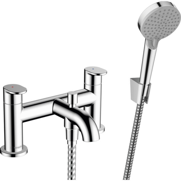 hansgrohe vernis badkraan 2 gats badrand met docuheset chroom sw651531