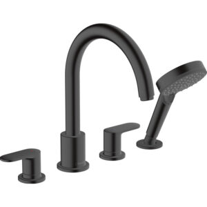 hansgrohe vernis blend afdekset badkraan 211mm 4 gats mat zwart sw651939