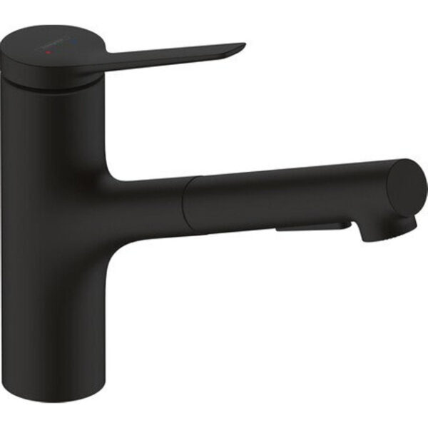 Hansgrohe - Zesis M33 - ééngreepskeukenmengkraan 150 - uittrekbare vuistdouche - 2 jets - mat zwart 74800670