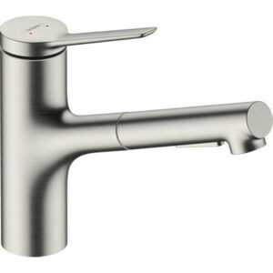 Hansgrohe - Zesis M33 - ééngreepskeukenmengkraan 150 - uittrekbare vuistdouche - 2 jets - RVS afwerking 74800800