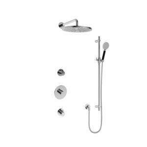 Hotbath Cobber IBS20 Regendoucheset inbouw - 35cm wandarm - 30cm ronde hoofddouche - 3 standen handdouche - glijstang - chroom IBS20CR157