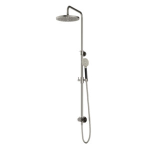 Hotbath Cobber M438 regendoucheset met omstel en 150cm doucheslang met 30cm ronde hoofddouche ronde handdouche nikkel geborsteld M438GN15