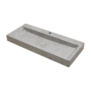 Ideavit Zen Wastafel 100x42x10cm rechthoek 1 kraangat concrete beton beige 290298-D1