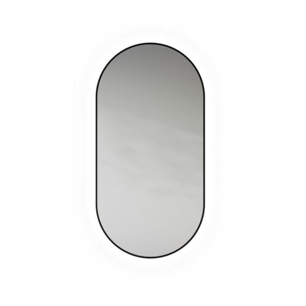 looox mirror collection spiegel ovaal 40x80cm ind.cct verl. matt black sw773284