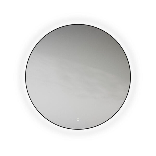 looox mirror collection spiegel rond 100cm ind.led verl. sp.verw . m.black sw773287