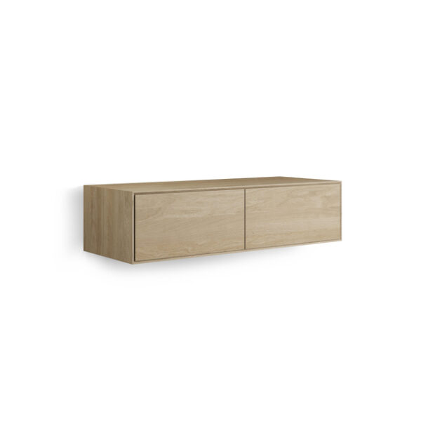 Looox Wood collection Wood wastafelonderbouwkast m. 2 laden 120x30x46cm eiken - old grey WF1200-2