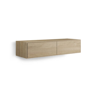 Looox Wood collection Wood wastafelonderbouwkast m. 2 laden 140x30x46cm eiken - old grey WF1400-2