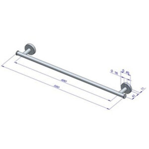 Plieger Como handdoekbeugel magnetisch 550mm brushed 7260701