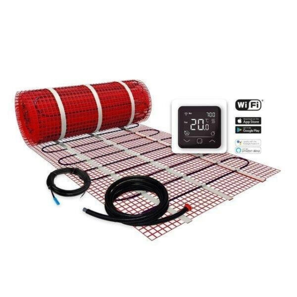 plieger heat elektrische vloerverwarmingsmat wifi thermostaat 50x700cm 3.5m2 525w rood sw924792