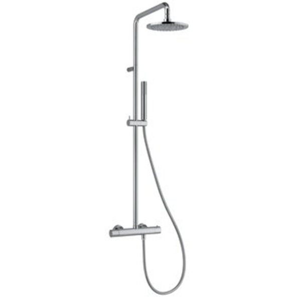 Plieger Napoli douchesysteem thermostatisch met hoofddouche Ø20cm met handdouche staafmodel m.1 stand RVS BU85RM2151NK