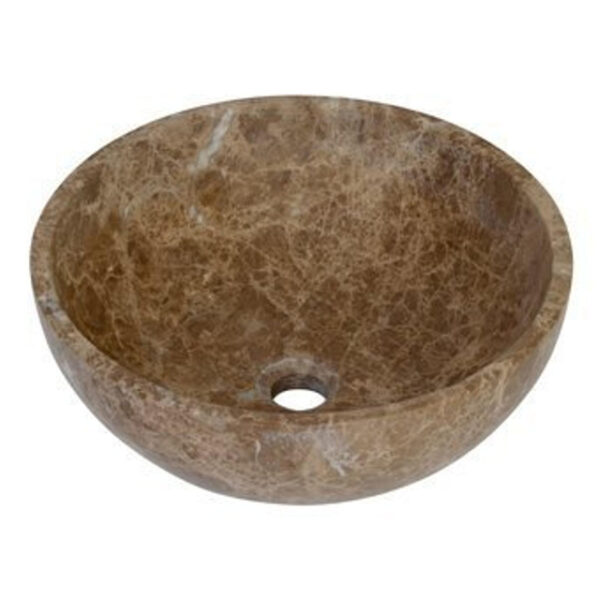 Plieger Round waskom - 38x38x13.6cm - marmer bruin 1174001