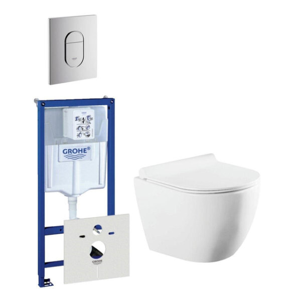 QeramiQ Salina Compact toiletset bestaande uit inbouwreservoir