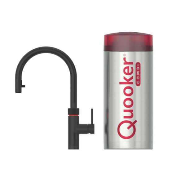 Quooker flex kokendwaterkraan - draaibare & uittrekbare uitloop - Combi reservoir - Warm / kokend water - Zwart 22XBLK