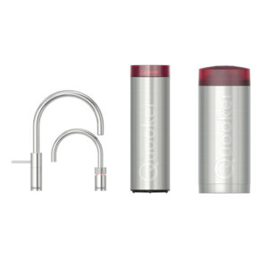 Quooker Nordic Round Twintaps - draaibare uitloop - Combi incl. Cube reservoir - Warm / kokend / bruisend / gefilterd water - Chroom 22NRCHRTT-CUBE