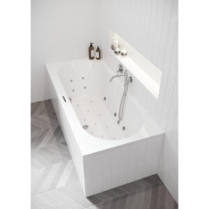 Riho Easypool 3.1 Carolina whirlpoolbad 180x80cm rechts hydro 6+4+2 aero 11 colour speaker touch bediening inclusief poten en afvoer wit B056004005