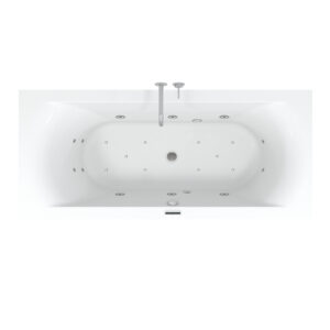 Riho Easypool 3.1 Lima whirlpoolbad rechts 180x80cm hydro 6+4+2 aero 10 colour speaker touch bediening inclusief poten en afvoer wit B052004005