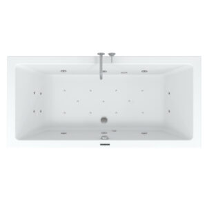 Riho Easypool 3.1 Lusso whirlpoolbad rechts 180x80cm hydro 6+4+2 aero 11 colour speaker touch bediening inclusief poten en afvoer wit B036004005