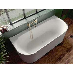 Riho Valor half vrijstaand ligbad - 180x80x56cm - half vrijstaand - solid surface - mat wit B131001105