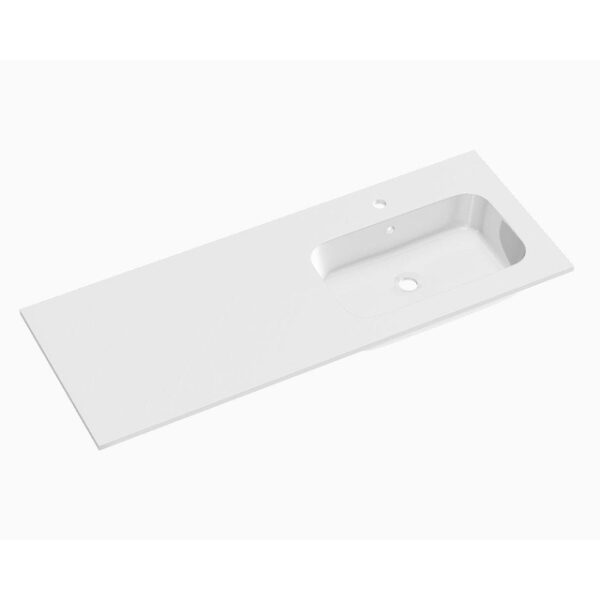 royal plaza intent wastafel 120x45x1.5cm 0 kraangaten 1 wasbak wit mat solid surface sw477372