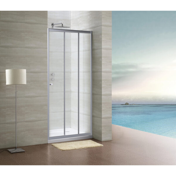 Royal plaza Lila schuifdeur 3 delig 80x190cm chroom helder glas