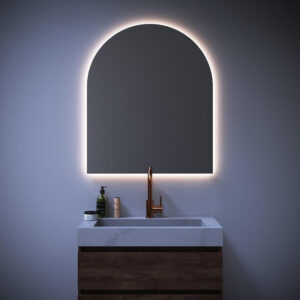 Saniclass Arch spiegel - 80x95x3.5cm - met verlichting - geborsteld Aluminium SP-AR80