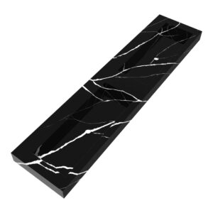 saniclass artificial marble meubelwastafel 200x46x10cm zonder overloop 2 wasbakken links en rechts zonder kraangat composiet nero marquina sw721052