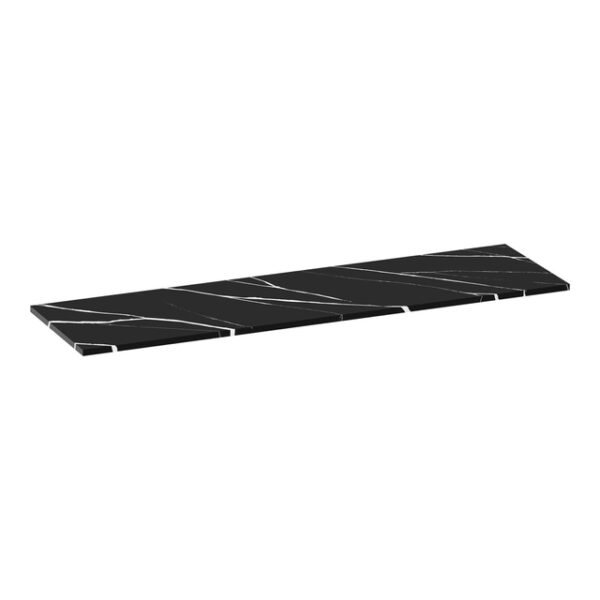 Saniclass Artificial Marble Wastafelblad - 160x46x2cm - zonder kraangat - composiet - Nero Marquina TB-AM160NE