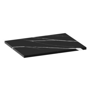 Saniclass Artificial Marble Wastafelblad - 60x46x2cm - zonder kraangat - composiet - Nero Marquina TB-AM60NE