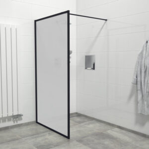 Saniclass Bellini Inloopdouche - 80x200cm - veiligheidsglas - mat glas - mat zwarte lijst rondom - anti kalk Mirrors-80B/NFF/F