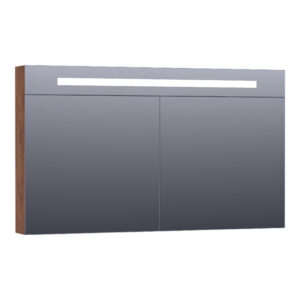 saniclass double face spiegelkast 120x70x15cm verlichting geintegreerd 2 links rechtsdraaiende spiegeldeur mfc viking shield sw371666