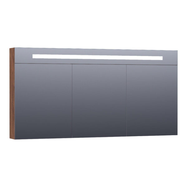 saniclass double face spiegelkast 140x70x15cm verlichting geintegreerd 3 links rechtsdraaiende spiegeldeur mfc viking shield sw371717