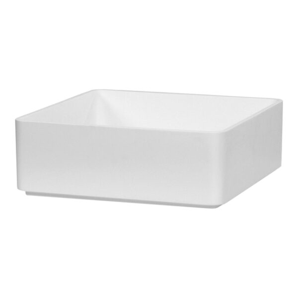 Saniclass Fine Stone Slim Waskom opbouw - 37x37x13cm - zonder overloop - vierkant - Finestone mat wit WK-FSS