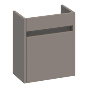 Saniclass Nexxt Fonteinonderkast - 40x45x22cm - 1 rechtsdraaiende deur - greep - MDF - mat taupe FO-NXRMT