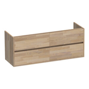 saniclass nexxt wastafelonderkast 140x46x55cm 4 greeploze softclose lades 2 sifonuitsparingen hout grey oak sw393061