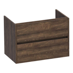 Saniclass Nexxt Wastafelonderkast - 80x46x55cm - 2 greeploze softclose lades - 1 sifonuitsparing - MFC - burned bark 1782